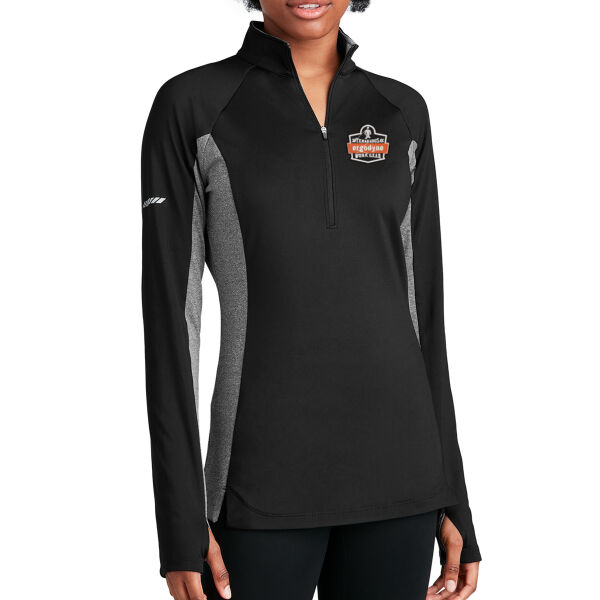 Sport-Tek® Ladies Sport-Wick® Stretch Contrast 1/4-Zip Pullover - Embroidered Logo Thumbnail