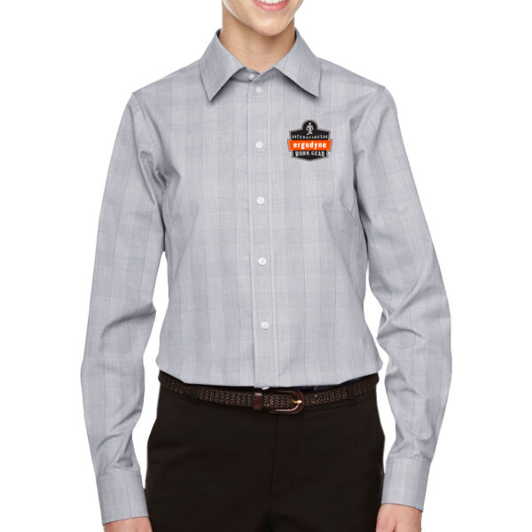 Devon & Jones - Women's Crown Collection® Glen Plaid Woven Dress Shirt - Embroidered Logo Thumbnail