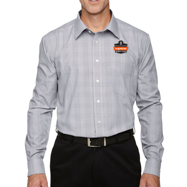 Devon & Jones - Men's Crown Collection® Glen Plaid Woven Dress Shirt - Embroidered Logo Thumbnail